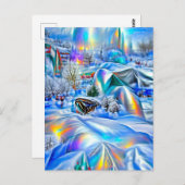 Surreal Winter Wonderland mit eisigen Lichtern Postkarte (Vorne/Hinten)