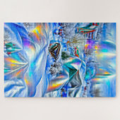 Surreal Winter Wonderland mit eisigen Lichtern Puzzle (Horizontal)