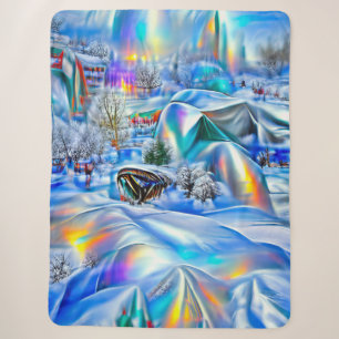 Surreal Winter Wonderland mit eisigen Lichtern Sherpadecke