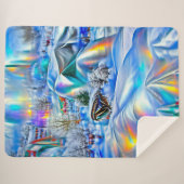Surreal Winter Wonderland mit eisigen Lichtern Sherpadecke (Vorderseite (Horizontal))