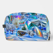 Surreal Winter Wonderland mit eisigen Lichtern Waschbeutel (Vorderseite)