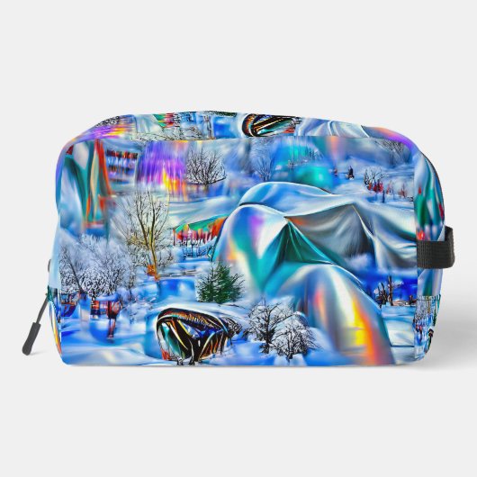 Surreal Winter Wonderland mit eisigen Lichtern Waschbeutel (Rückseite)