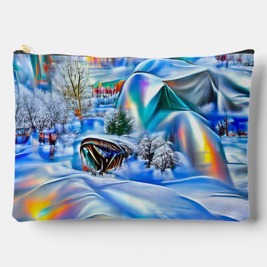 Surreal Winter Wonderland mit eisigen Lichtern Zubehörtasche (Vorderseite)