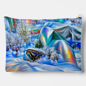 Surreal Winter Wonderland mit eisigen Lichtern Zubehörtasche (Rückseite)