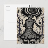 Surreal Woman Black and White Postkarte (Vorne/Hinten)