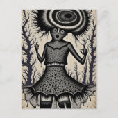 Surreal Woman Black and White Postkarte (Vorderseite)