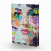 Surreal Woman Floral Eyes Petals Wind Wall Art Fotoblock (Rechts)