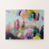 Surreal Woman Floral Eyes Petals Wind Wall Art Puzzle (Horizontal)