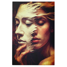Surreal Woman Portrait with Painted Mask