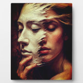 Surreal Woman Portrait with Painted Mask Fotoplatte (Vorderseite)