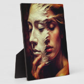 Surreal Woman Portrait with Painted Mask Fotoplatte (Seite)