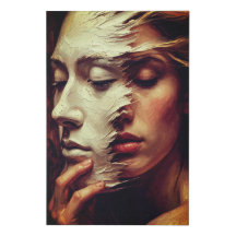 Surreal Woman Portrait with Painted Mask