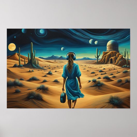 Surreal Wüste Dreamscape Art Print Poster (Vorne)