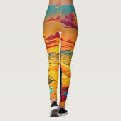 Surreal Wüstenuhr Kunst Leggings (Rückseite)