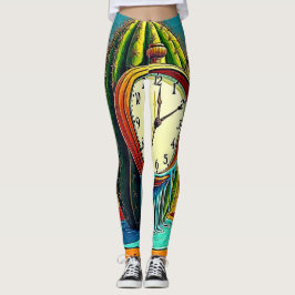 Surreal Wüstenuhr Kunst Leggings