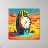 Surreal Wüstenuhr Kunst Leinwanddruck (Vorderseite)