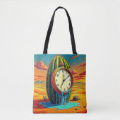 Surreal Wüstenuhr Kunst Tasche (Vorderseite)