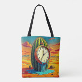 Surreal Wüstenuhr Kunst Tasche (Rückseite)
