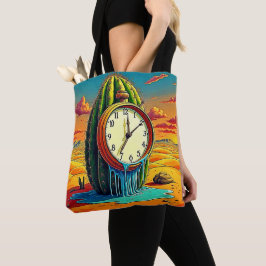 Surreal Wüstenuhr Kunst Tasche