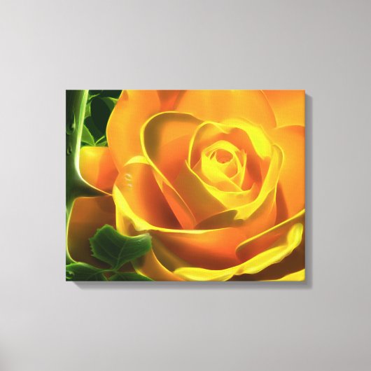 Surreal Yellow Rose Wrapped Canvas Leinwanddruck (Vorderseite)