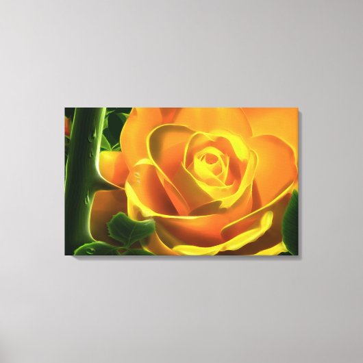 Surreal Yellow Rose Wrapped Canvas Leinwanddruck (Vorderseite)