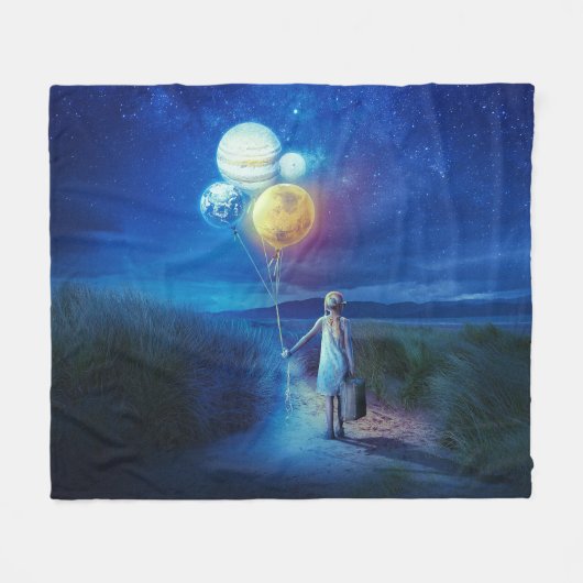 Surreal zieht in ihre Zukunft Fleecedecke (Vorderseite (Horizontal))