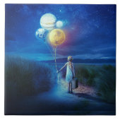 Surreal zieht in ihre Zukunft Fliese (Vorderseite)