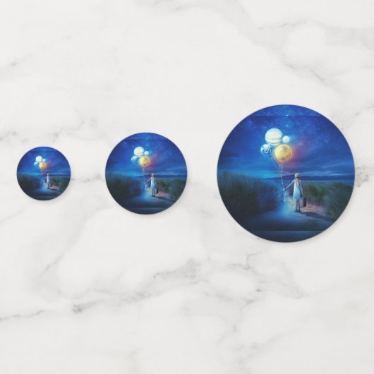 Surreal zieht in ihre Zukunft Konfetti (Vorderseiten)