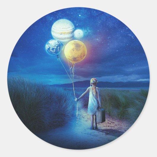 Surreal zieht in ihre Zukunft Runder Aufkleber (Vorderseite)