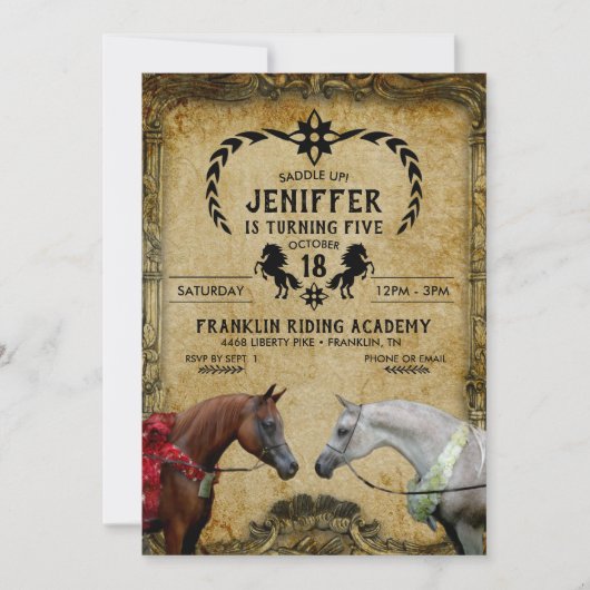 Surreal zwei Pferde Malerei. Einladung (Vorderseite)