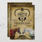 Surreal zwei Pferde Malerei. Einladung (Vorne/Hinten)