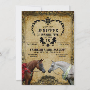 Surreal zwei Pferde Malerei.                       Einladung