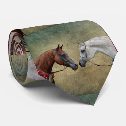 Surreal zwei Pferde Malerei. Krawatte (Gerollt)