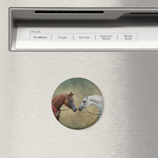 Surreal zwei Pferde Malerei. Magnet (In Situ (Geschirrspüler))