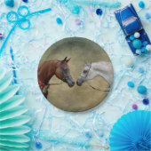 Surreal zwei Pferde Malerei. Pappteller (Party)