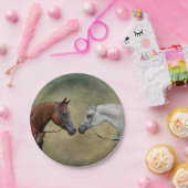 Surreal zwei Pferde Malerei. Pappteller (Party)