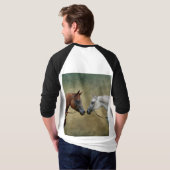 Surreal zwei Pferde Malerei. T-Shirt (Schwarz voll)