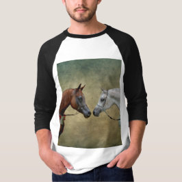 Surreal zwei Pferde Malerei. T-Shirt
