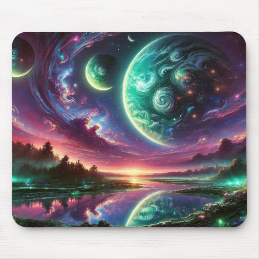 Surreale Alien Planet Landschaft mit kosmischem Hi Mousepad (Vorne)