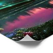 Surreale Alien Planet Landschaft mit kosmischem Hi Poster (Ecke)