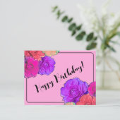 Surreale Blume zum Geburtstag glücklich Postkarte (Stehend Vorderseite)