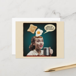 Surreale Eier zum Frühstück, in dieser Wirtschaft Postkarte