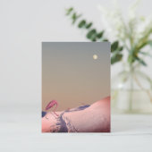 Surreale Flamingos im Schnee Postkarte (Stehend Vorderseite)