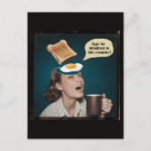 Surreale Frau, Eier zum Frühstück In dieser Wirtsc Postkarte (Vorderseite)