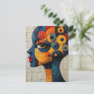 Surreale Frau Farbige Abstrakte Postkarte