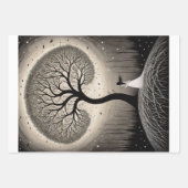 Surreale Frau im Zusammenhang mit Bäumen Geschenkpapier Set (Vorderseite 3)