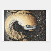 Surreale Frau im Zusammenhang mit Bäumen Geschenkpapier Set (Vorderseite)