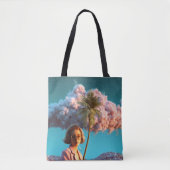 Surreale Frau mit Palme Tasche (Vorderseite)