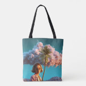 Surreale Frau mit Palme Tasche (Rückseite)