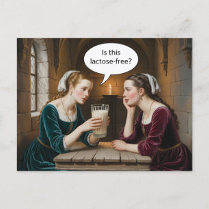 Surreale Frauen und Milch Ist dieses Lactose-frei? Postkarte